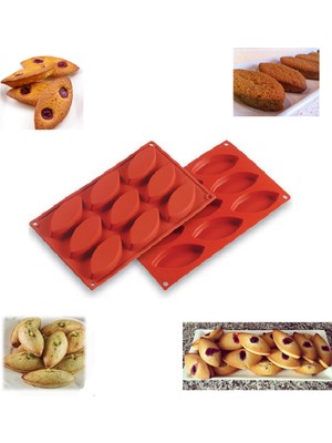 Paras Ticaret 9 Göz Mekik Şekilli Silikon Sabun Çikolata Kurabiye Mum Jöle Pasta Vb. Kek Kalıbı (29 cm x 17 Cm) 1 Adet