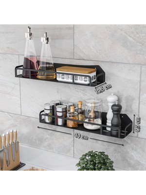 Lmz Design Baharatlık Mutfak Rafı Kozmetik Organizer Banyo Rafı Çok Amaçlı Düzenleyici 2'li Set Büyük Boy