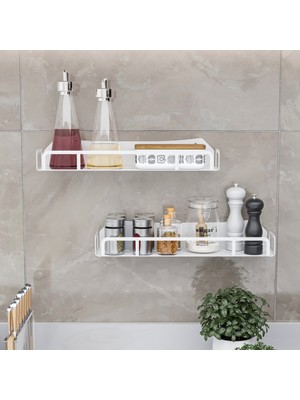 Lmz Design Baharatlık Mutfak Rafı Kozmetik Organizer Banyo Rafı Çok Amaçlı Düzenleyici 2'li Set Büyük Boy