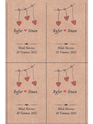 Emtory Home 40 Adet Kraft Etiket Kağıt - Isim Etiketi - Söz Etiketi - Nişan Etiketi - Nikah Etiketi - Bride Etiket (A4 Boyutunda - (+-10 x 7 Cm)