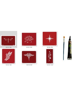 Airbrush Tattoo Lotus Yıldız Hint Kınasıyla Geçici Dövme Seti