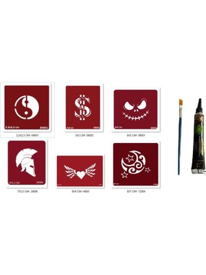 Airbrush Tattoo Yingyang Dolar Hint Kınasıyla Geçici Dövme Seti