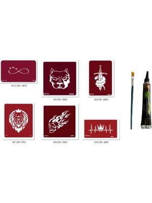 Airbrush Tattoo Sonsuz Kral Hint Kınasıyla Geçici Dövme Seti