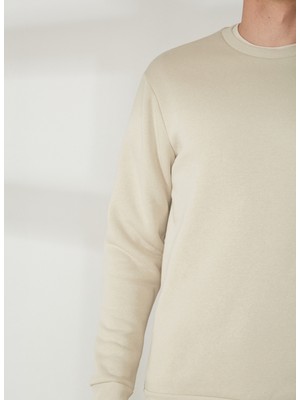 Only & Sons O Yaka Krem Erkek Sweatshırt Onsceres Crew Neck Noos