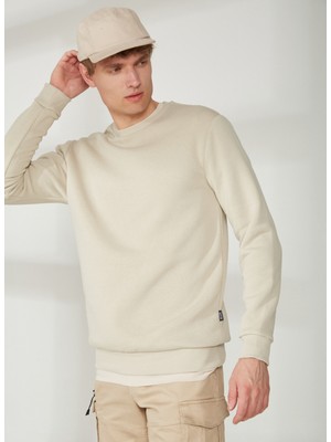 Only & Sons O Yaka Krem Erkek Sweatshırt Onsceres Crew Neck Noos