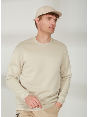 Only & Sons O Yaka Krem Erkek Sweatshırt Onsceres Crew Neck Noos