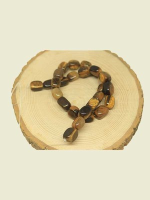 Kaplan Gözü Taşı Dikdörtgen Şekilli Yarım Dizi (27645) (18 cm Uzunluğundadır)