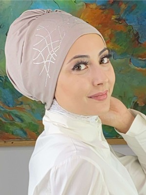 Butik Ambar Taç Model Gümüş Taşlı Taş Rengi Bone