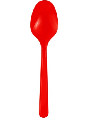 Sultan's Plastik Kaşık Kırmızı Kaşık 25 Adet Kullan At Kaşık