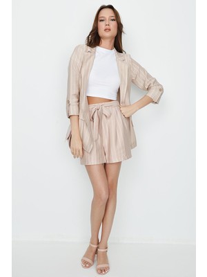 Select Moda Kadın Keten Ceket