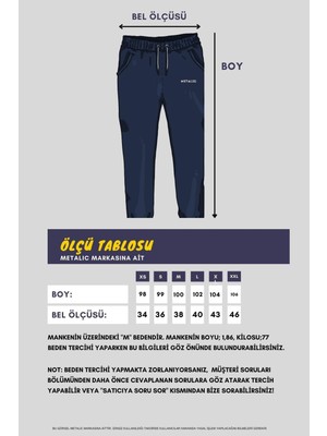 Metalic Erkek Siyah Içi Polarlı Slim Fit Paça Lastikli Jogger Eşofman Altı