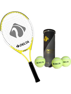 Delta Max Joys 19 İnç Çocuk Tenis Raketi + Çantası + Vakumlu Tüpte 3 Adet Tenis Maç Topu Seti