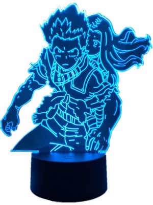 Fybang Akrilik My Hero Academia 3D Illusion Anime Lambası Izuku Midoriya Oda Dekoru Için LED Gece Lambası Rgb 16 Renkler USB Masa Lambası Erkek ve Kız Tatil Hediyesi (Yurt Dışından)