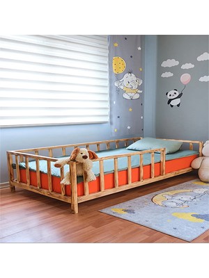 Loolpi Home – Pürmüzlü Montessori Bebek ve Çocuk Karyolası Unisex Doğal Ahşap Yatak