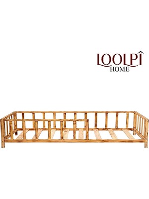 Loolpi Home – Pürmüzlü Montessori Bebek ve Çocuk Karyolası Unisex Doğal Ahşap Yatak