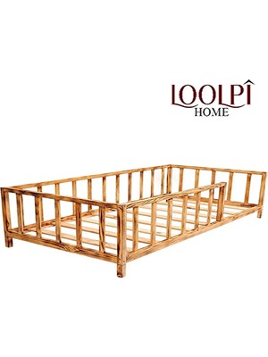 Loolpi Home – Pürmüzlü Montessori Bebek ve Çocuk Karyolası Unisex Doğal Ahşap Yatak