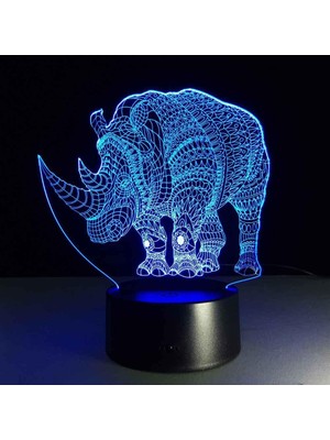 Fybang 3D Optik Illüzyon LED Lamba Hayvan Inek Gece Lambası, USB Powered 16 Renk Yanıp Sönen Dokunmatik Anahtar Çocuklar Için Yatak Odası Dekorasyon Aydınlatma Yenilik Noel Doğum Günü Hed (Yurt Dışından)