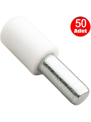 Alet Çantam Plastik Başlı Geçmeli Metal Raf Altı Pimi Dolap Çivisi - 50 Adet