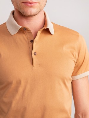 Dufy Camel Erkek Slim Fit Polo Yaka Tshirt