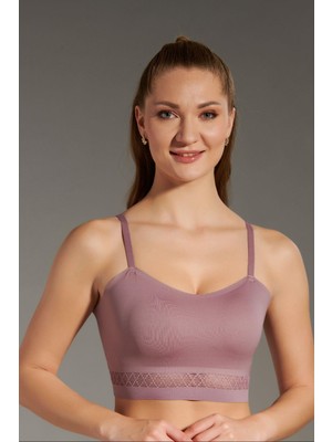 C&city Balensiz Dikişsiz Lazer Çıkarılabilir Pedli Sütyen C26135 Gül Kurusu