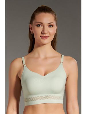 C&city Balensiz Dikişsiz Lazer Çıkarılabilir Pedli Sütyen C26140 Açık Yeşil