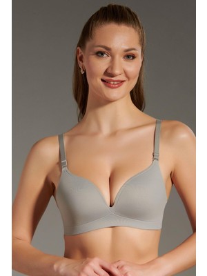 C&city Balensiz Lazer Dikişsiz Kaplı Sütyen C26145 Açık Gri
