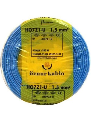 Öznur Nhxmh Yanmaz Kablo 1,5 Luk Mavi Öznur-Hes (100 Metre)