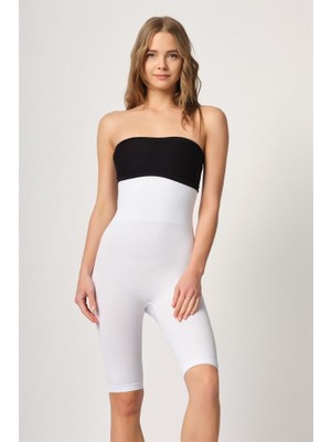 Nemere Beyaz Emay 2044 Yüksek Bel Double Uzun Paçalı Korse