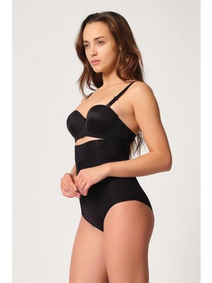 Nemere Siyah Emay 2932 Double Karın Agraf Destekli Slip Lazer Korse