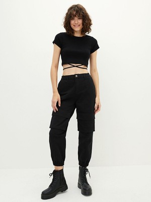 LC Waikiki Lcw Casual Normal Bel Standart Fit Cep Detaylı Gabardin Kadın Jogger Pantolon
