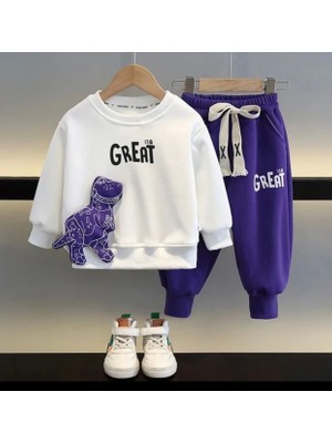 Kids Face Erkek Çocuk Eşofman Takımı Pamuk Dokuma Kışlık Tasarım 3 İplik Şardonlu