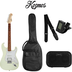 KOZMOS KGP-STG20HSS-OWH Beyaz Elektro Gitar + UNIQUE-MINI-BK 10W Amfi Başlangıç Paketi