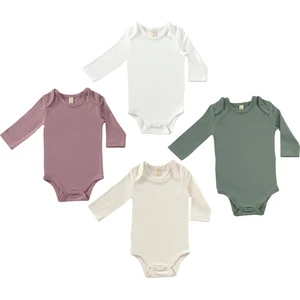 Tiny Lamb Softly Colors Uzun Kol Bebek Bodysuit Takımı - 4 Parça | Çok Renkli Alttan Çıtçıtlı Zıbın Body