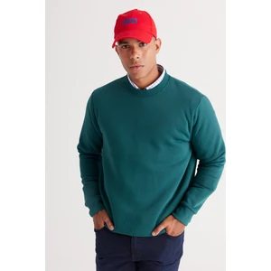 Altınyıldız Classics Erkek Koyu Yeşil Standart Fit Normal Kesim Içi Polarlı 3 Iplik Bisiklet Yaka Pamuklu Sweatshirt