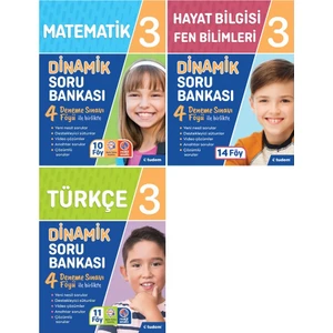 Tudem Yayınları 3. Sınıf Matematik + Türkçe + Hayat + Fen Dinamik Soru Seti 3 Kitap 2023