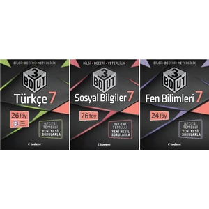 Tudem Yayınları 7. Sınıf Türkçe + Sosyal Bilgiler + Fen Bilimleri 3 Boyut Seti 3 Kitap 2023
