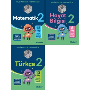 Tudem Yayınları 2. Sınıf Matematik + Türkçe + Hayat Bilgisi 3 Boyut Set 3 Kitap 2023