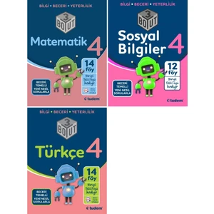 Tudem Yayınları 4. Sınıf Matematik + Türkçe +Sosyal Bilgiler + Fen 3 Boyut Set 4 Kitap 2023