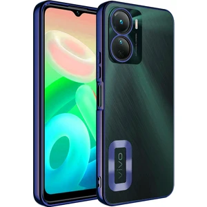 Vivo Y16 Kılıf 5d Kamera Lens Korumalı Plating Logo Gösteren Kenarları Renkli Arkası Şeffaf Silikon