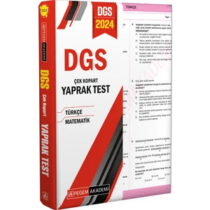 Pegem Akademi Yayıncılık DGS 2024 Çek Kopart Yaprak Test