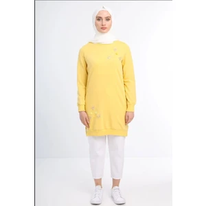 1503 Göğüs ve Bel Taş Işlemeli ve Boncuk Detaylı 2 Iplik Sweat Qys Sweat 1503 #23-05#