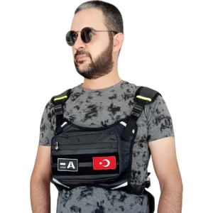 Motorcu Göğüs Çantası Reflektörlü Su Geçirmez Kan Grubu A-