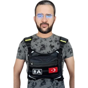 Bike Sky Motorcu Göğüs Çantası Reflektörlü Su Geçirmez Kan Grubu A+