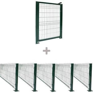 Panel Çit Market Pcm 5'li Panel Çit Takım 100X250 cm Yeşil (12.5 Mt) + Panel Çit Kapı 100X100 cm Avantaj Paketi