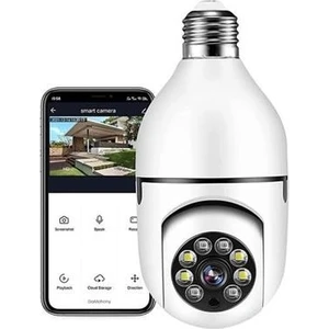 Buffer&reg; Wifi 360 Panoramik Ampul Kamera Gece Görüş Ses Akıllı Hareket Algılayıcı