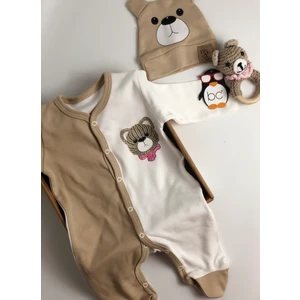 Baby Cooll 3 Parça Amigurumi Oyuncak Hediyeli Pamuklu Zıbın - Tulum Seti
