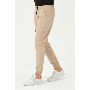 Erkek Krem Kargo Cepli Kot Pantolon