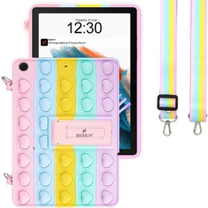 Samsung Galaxy Tab S6 Lite P610 10.4 Inç Tam Uyumlu Glow Desenli Standlı Askılı Popit Tablet Kılıfı