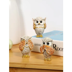 Görmedim Duymadım Bilmiyorum 3’lü Baykuş Biblo Heykel Ev Ofis Yeni Yıl Hediyesi Dekor Vitrin Süsü 2