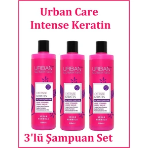Urban Care Intense Keratin Saç Bakım Şampuanı 330 ml Vegan x 3'lü Set